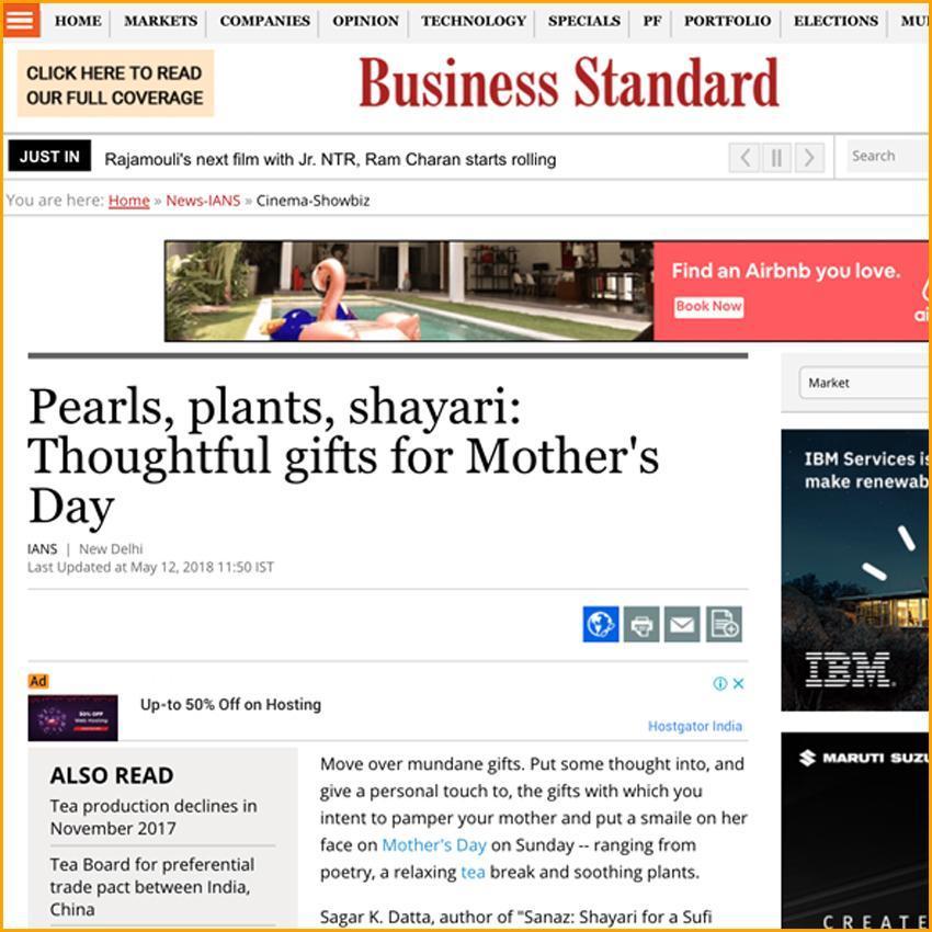 Business Standard | Pearls, plants, shayari: Thoughtful gifts for Mother's Day