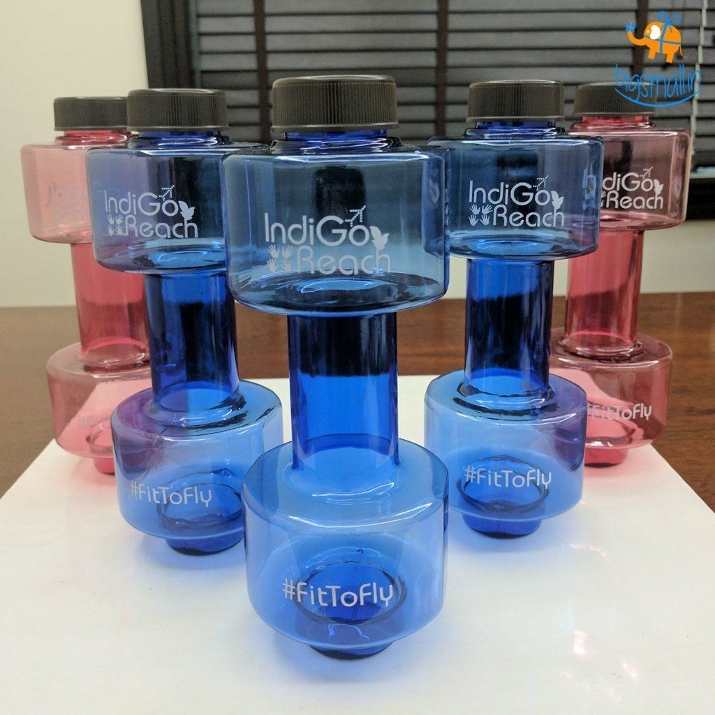 Dumbbell Water Bottle - IndiGo Dumbbell Water Bottle - IndiGo