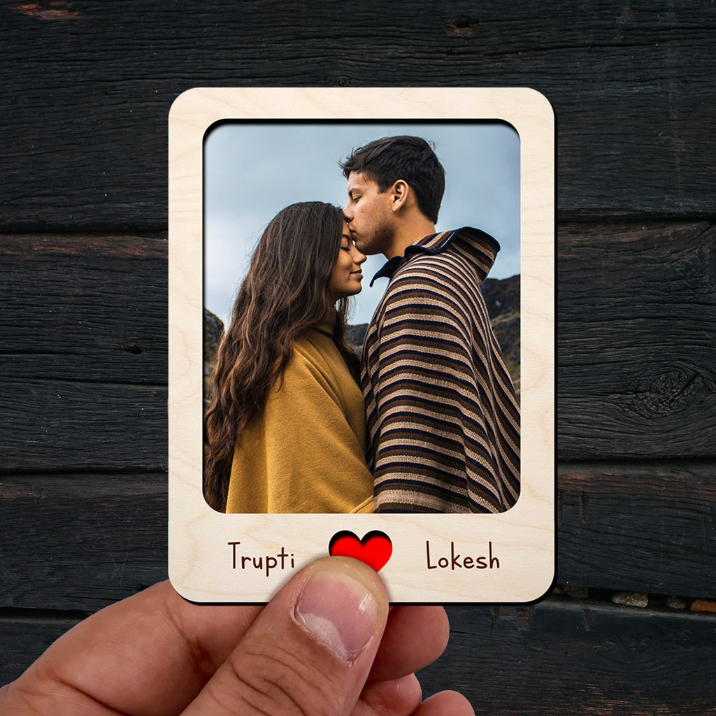 Personalized Couple Wooden Fridge Magnet