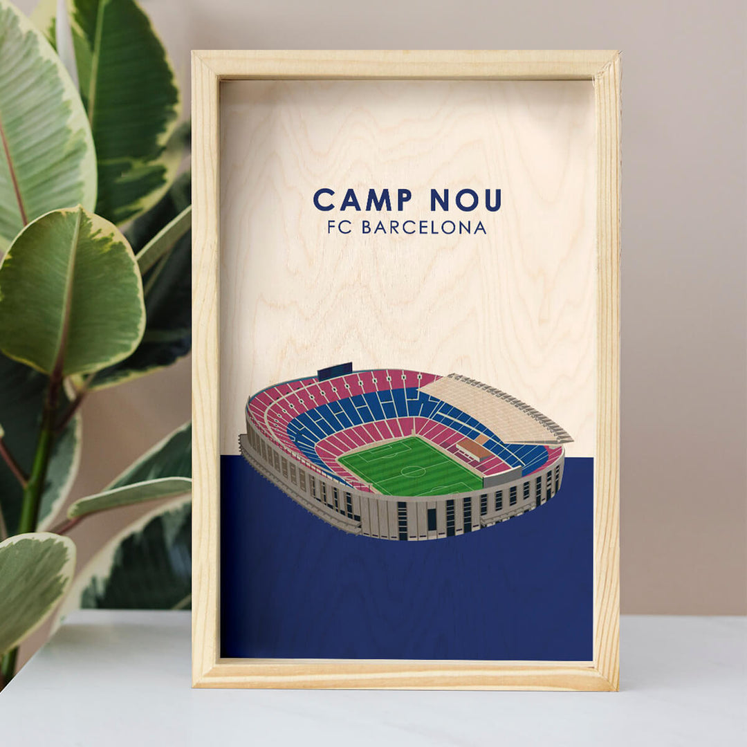 Barcelona Camp Nou Wooden Wall Art