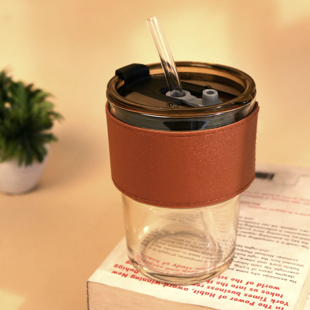 Glass Sipper Tumbler With Lid