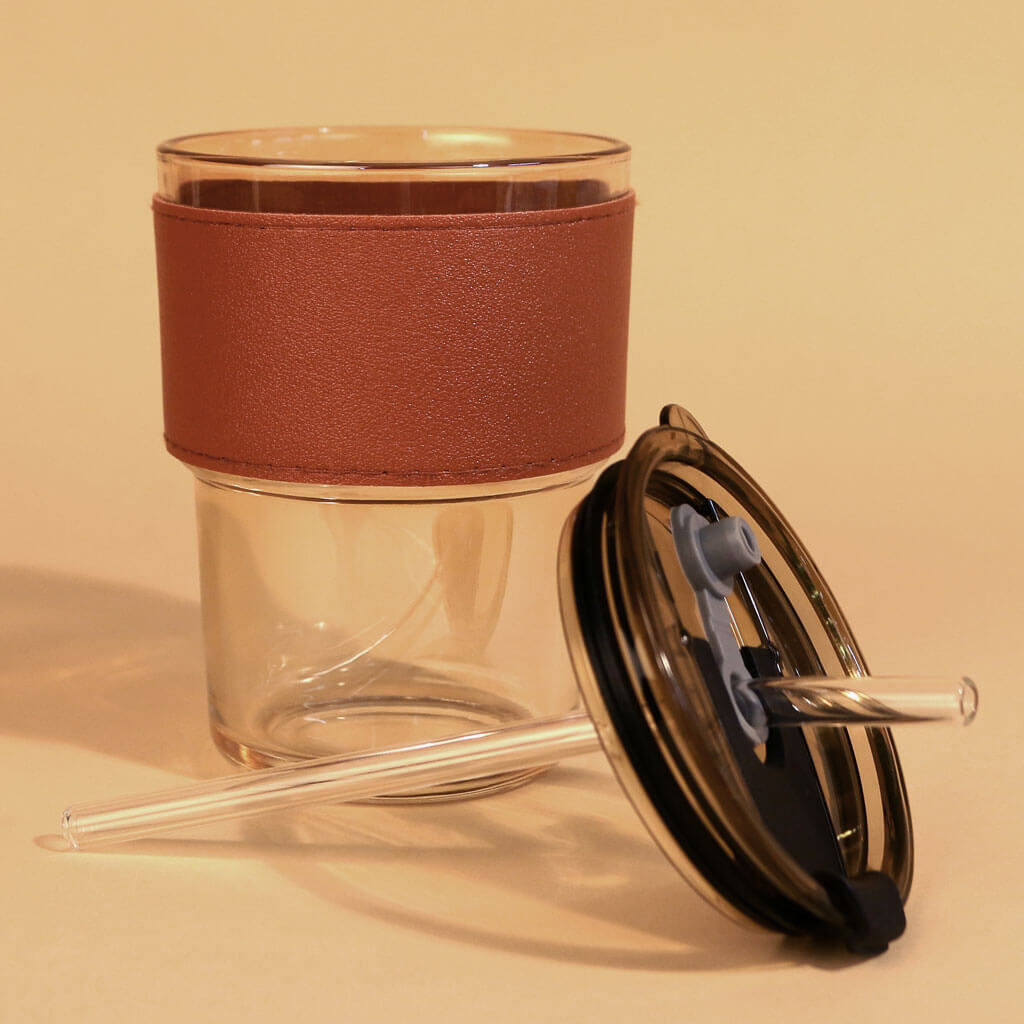 Glass Sipper Tumbler With Lid