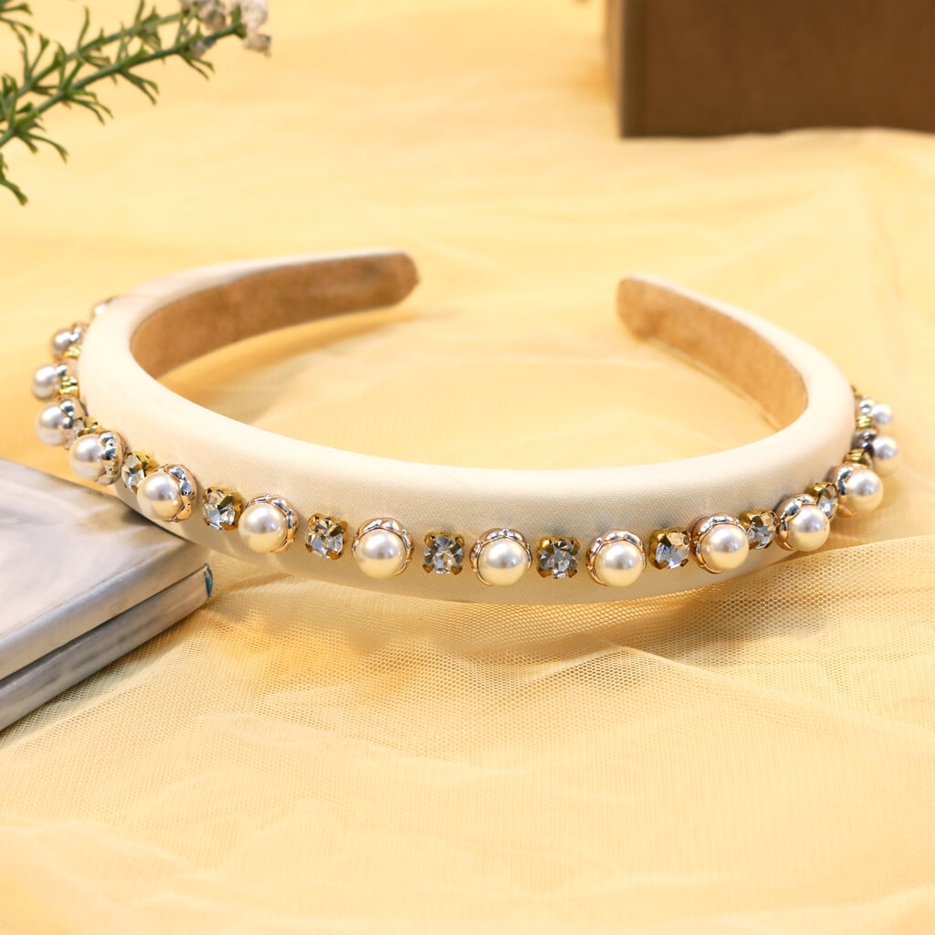Pearl And Stone Hairband - Set of 2
