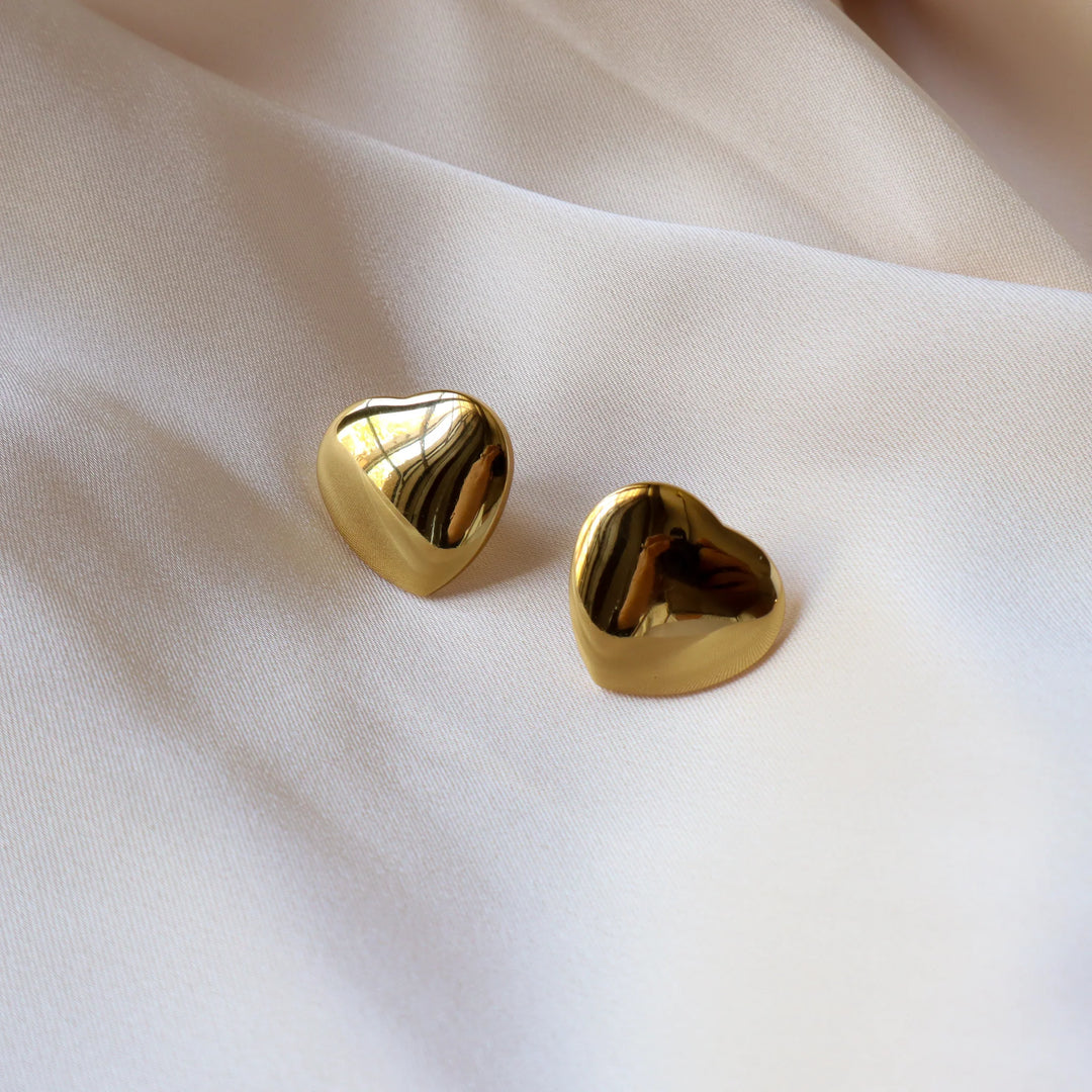 Classic Heart 18K Gold Plated Earrings