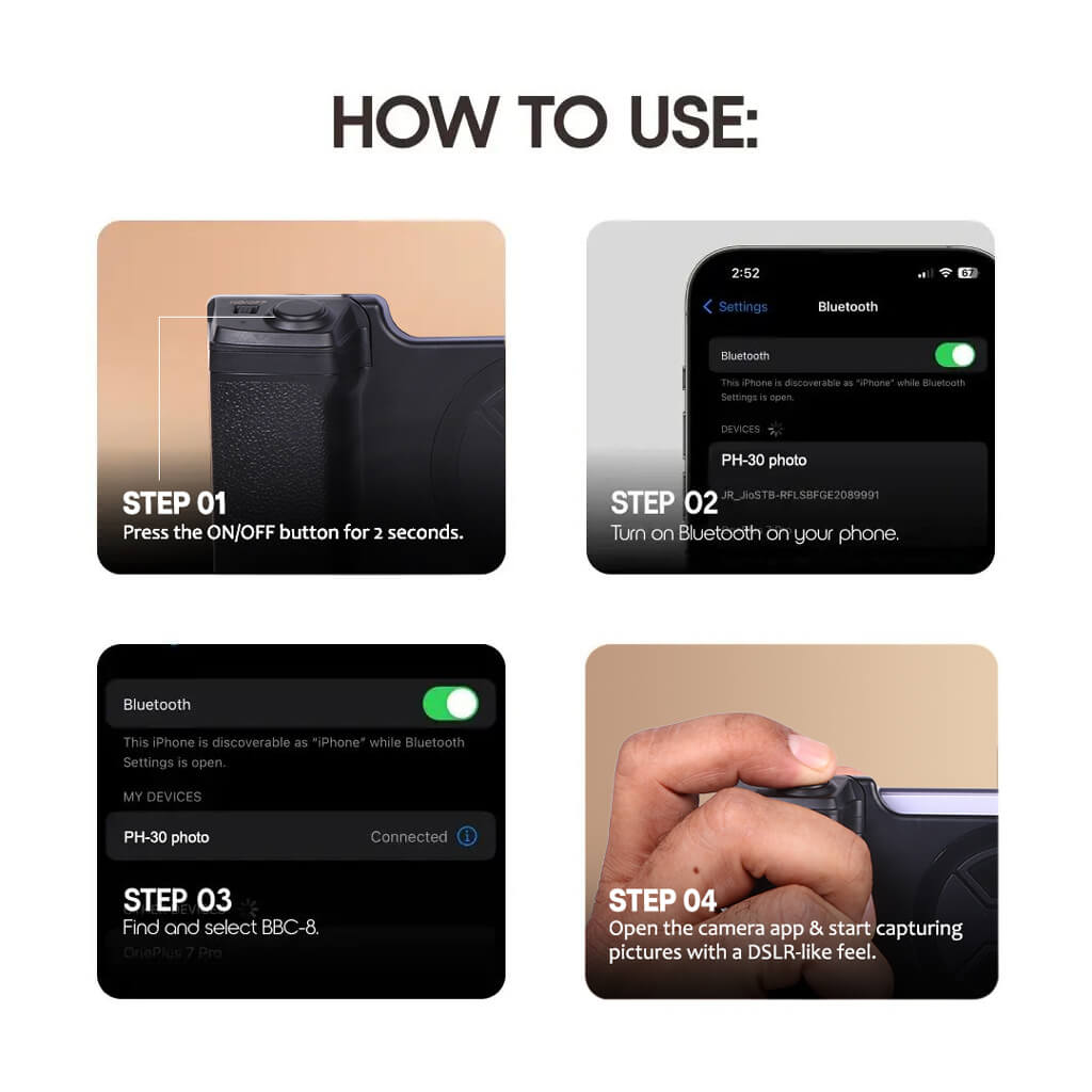 MagSafe Camera Grip with Bluetooth Photo Shutter –