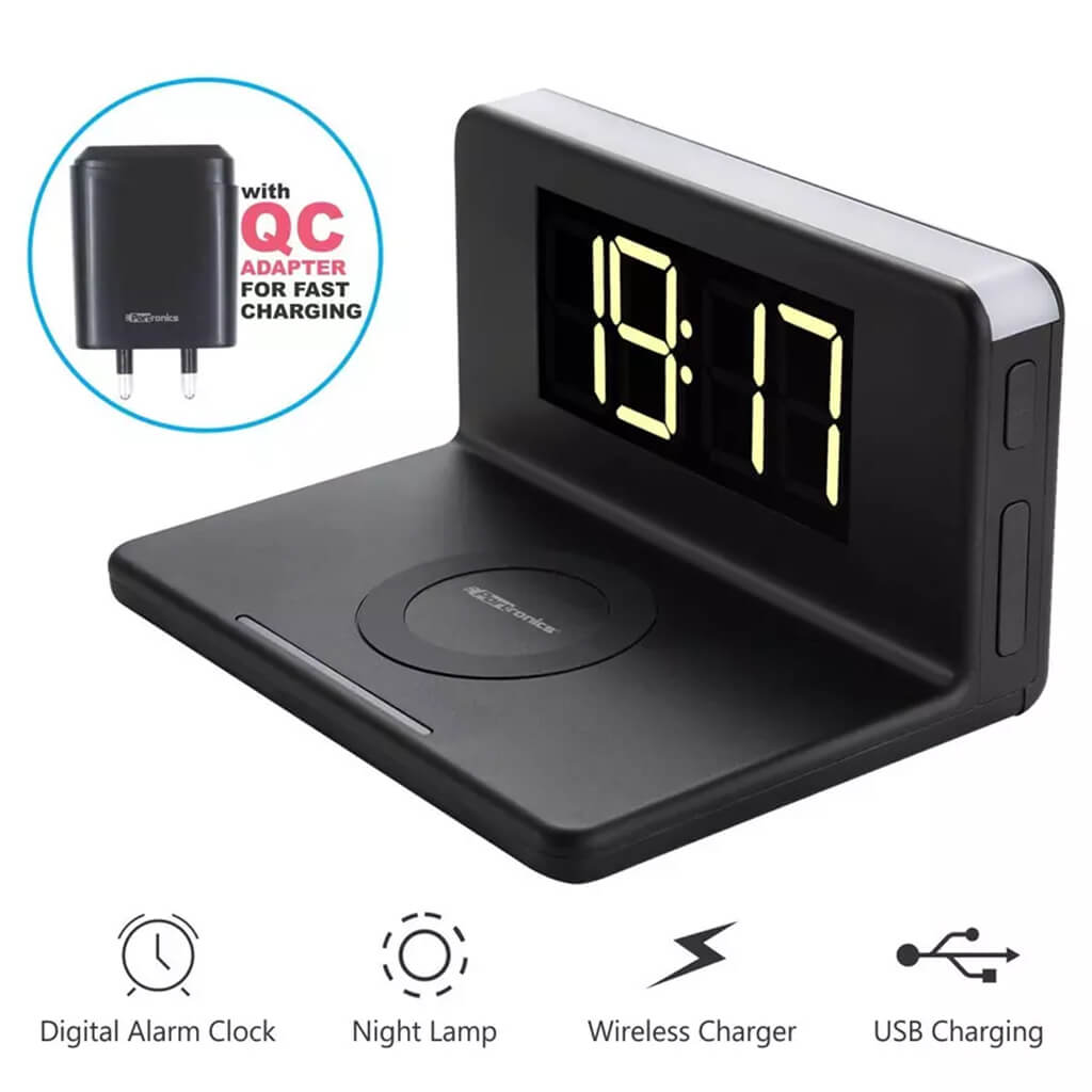 Wireless Charger With Alarm Clock – Bigsmall.in
