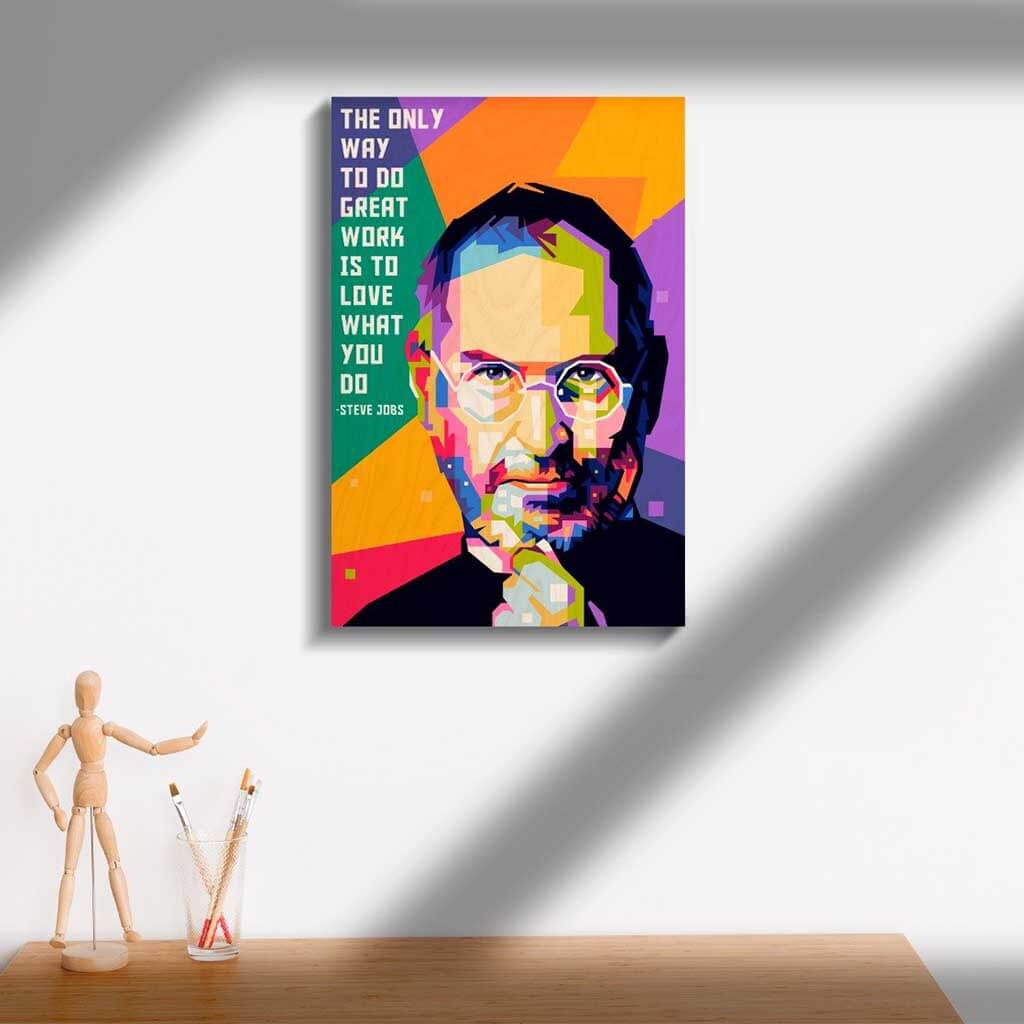 Steve Jobs Printed Wooden Frame