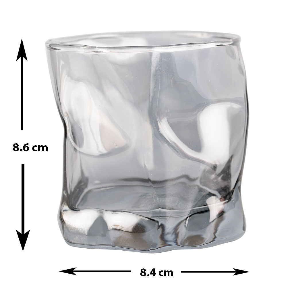 Black Twisted Fold Whiskey Glass - Set of 6