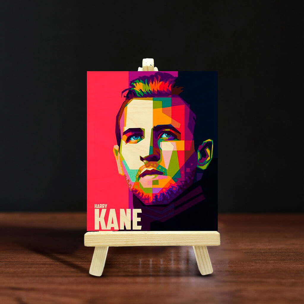 Harry Kane Wooden Print With Easel Stand