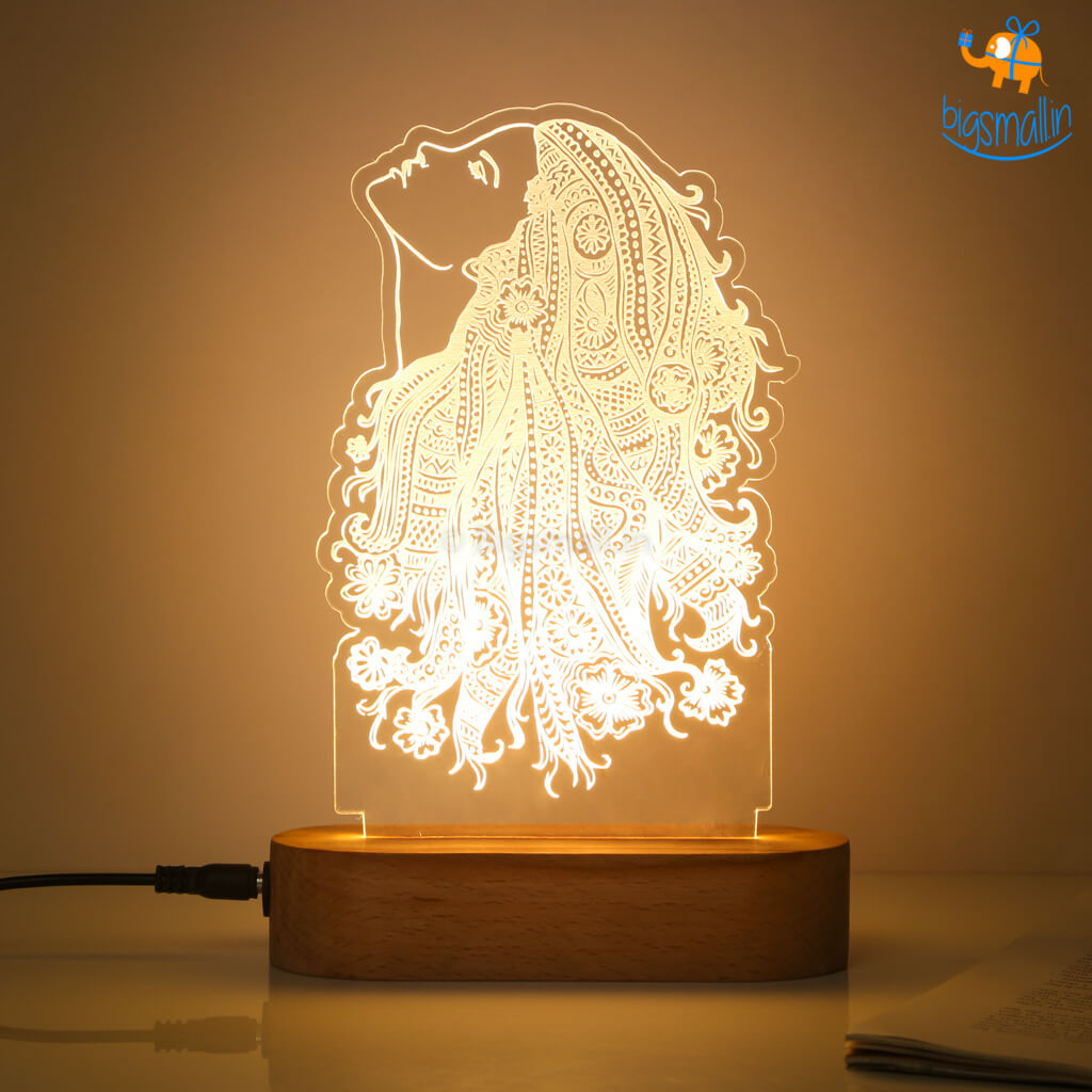 Girl Portrait Hologram Lamp