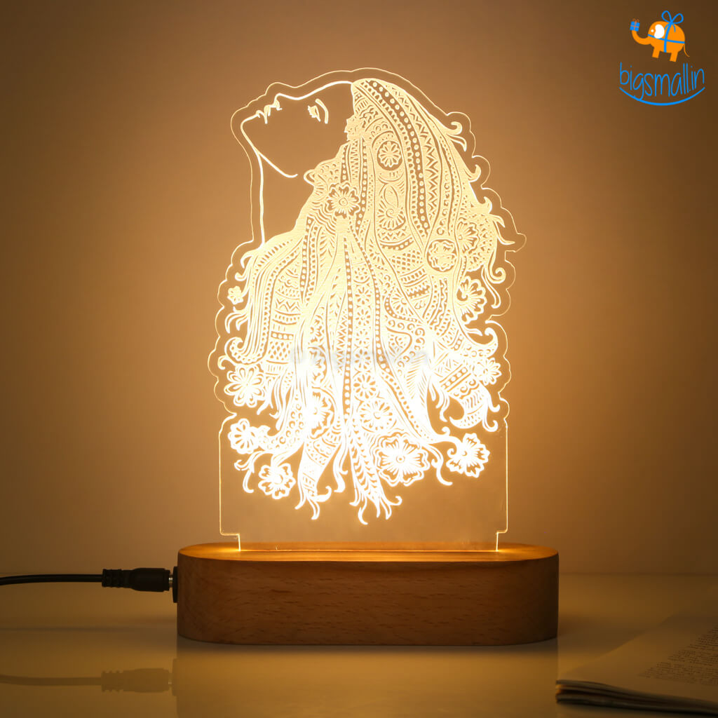 Girl Portrait Hologram Lamp - Main Image