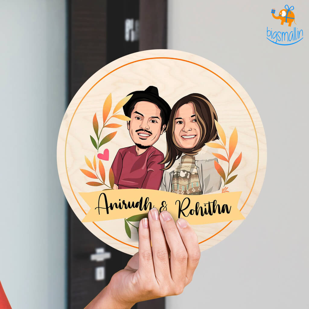 Personalized Caricature Round Name Plate
