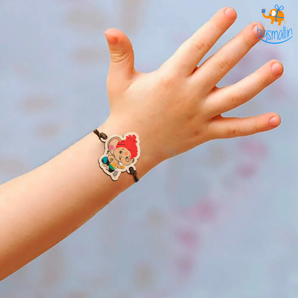 Ganesha Wooden Kids Rakhi