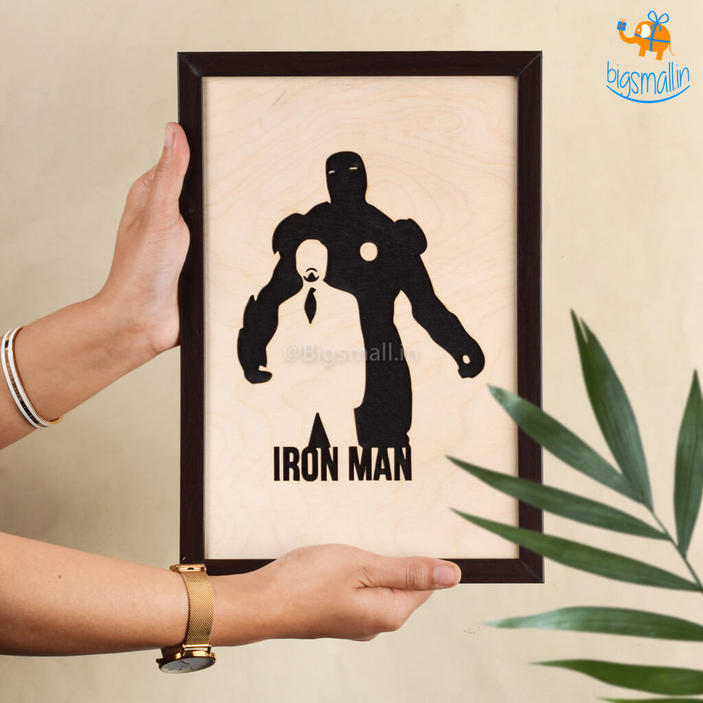 Iron Man Engraved Wooden Frame Iron Man Engraved Wooden Frame