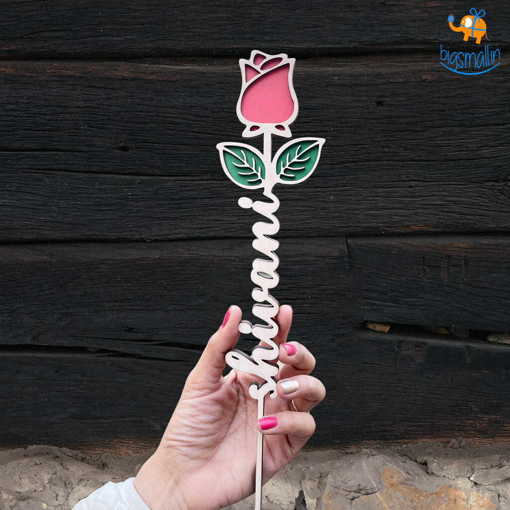 Personalized Wooden Rose