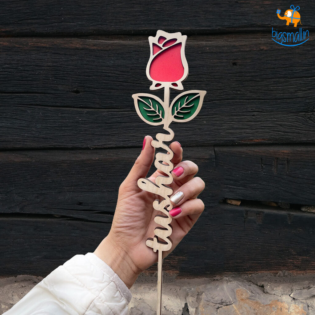 Personalized Wooden Rose