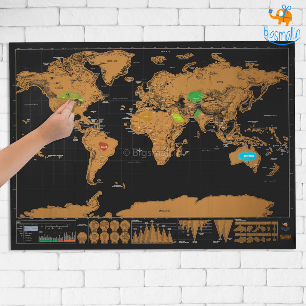 Buy Scratch World Map Travel Gift Online India –