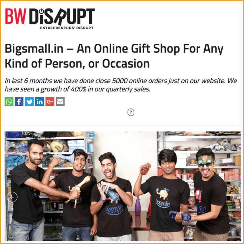 Business World Disrupt | Bigsmall.in – An Online Gift Shop For Any Kind of Person, or Occasion