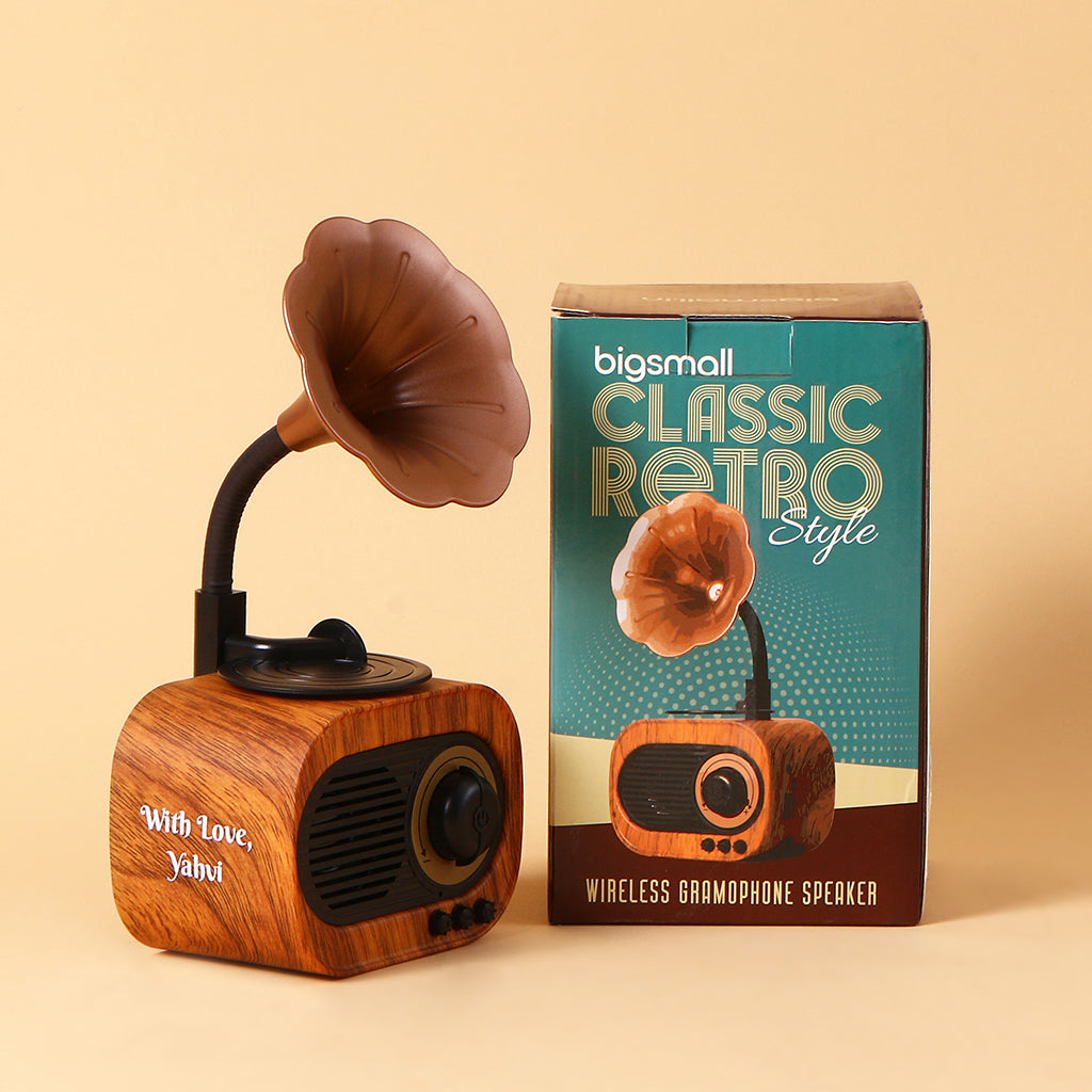 Yahvi's Birthday - Customized Retro Gramophone Bluetooth Speaker