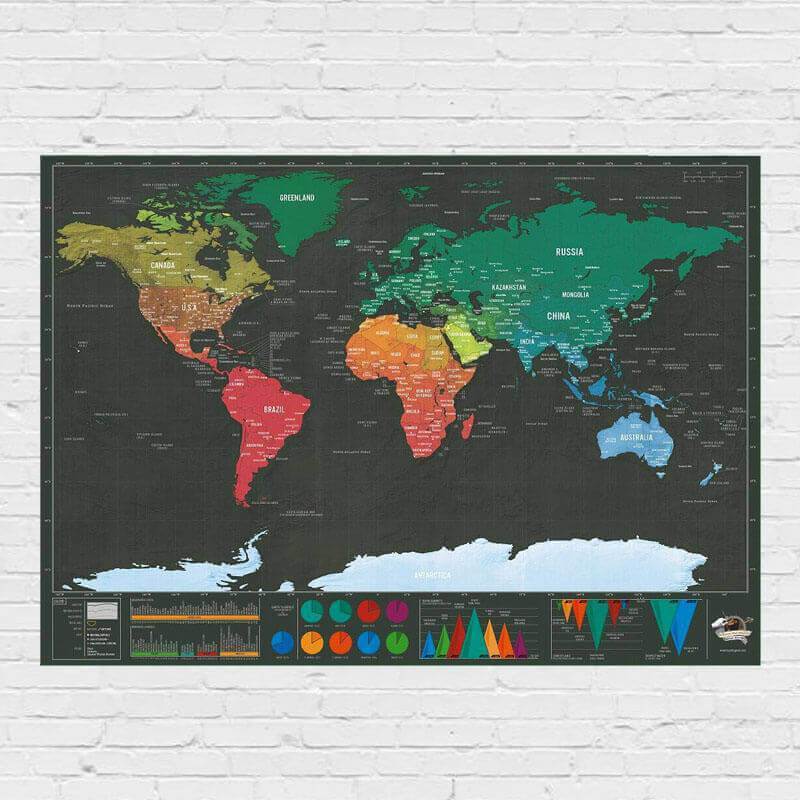 World Track Map World map to track travels - Touristvisitorguides.com
