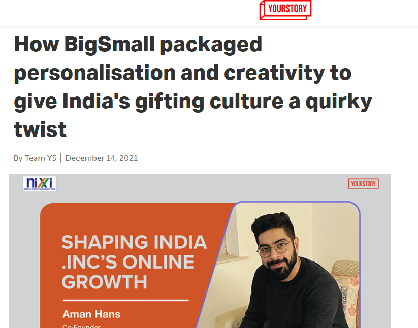 YourStory | How BigSmall packaged personalisation and creativity to give India's gifting culture a quirky twist