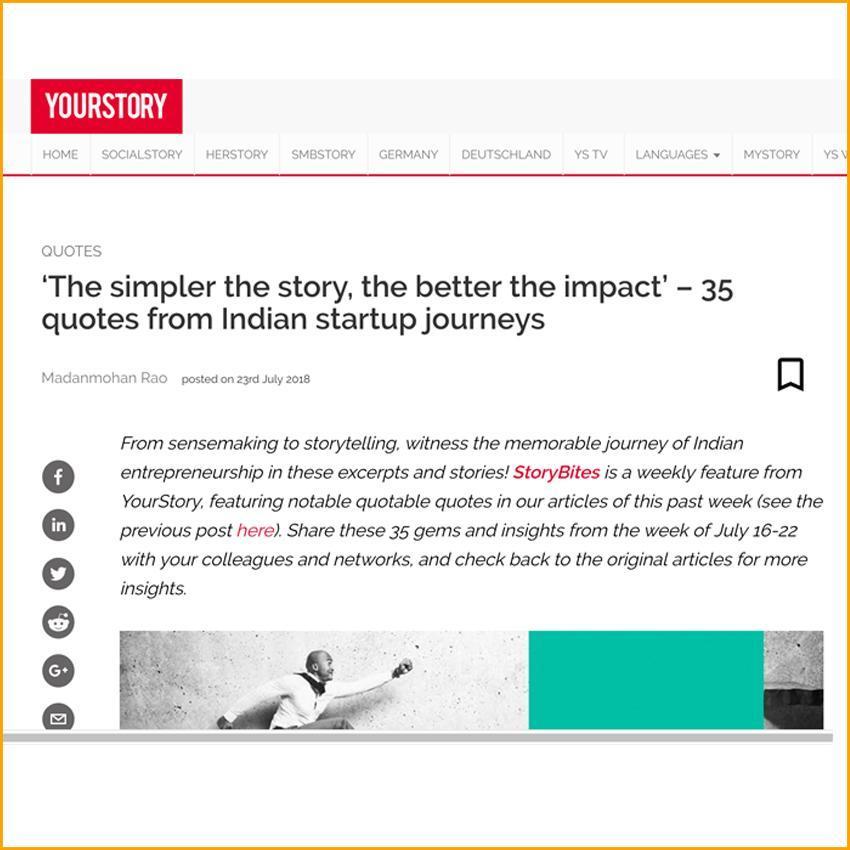 YourStory | The simpler the story, the better the impact – 35 quotes from Indian startup journeys