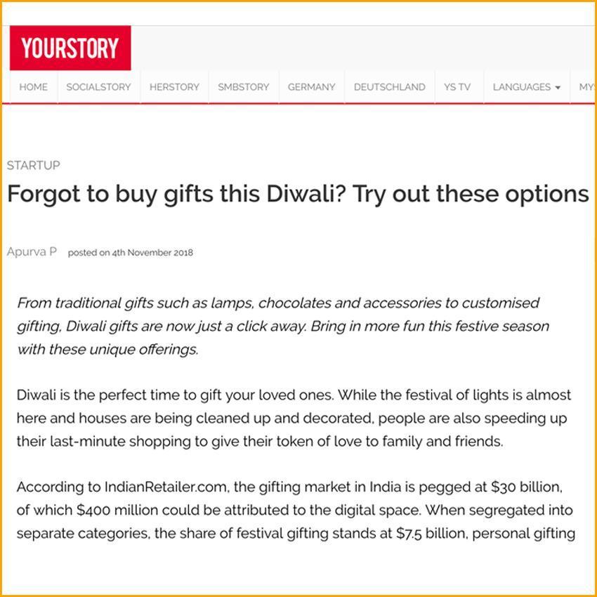 YourStory | Forgot to buy gifts this Diwali? Try out these options