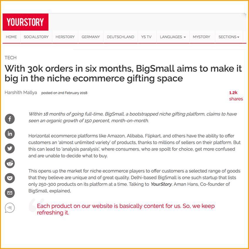 Yourstory | With 30k orders in six months, BigSmall aims to make it big in the niche ecommerce gifting space