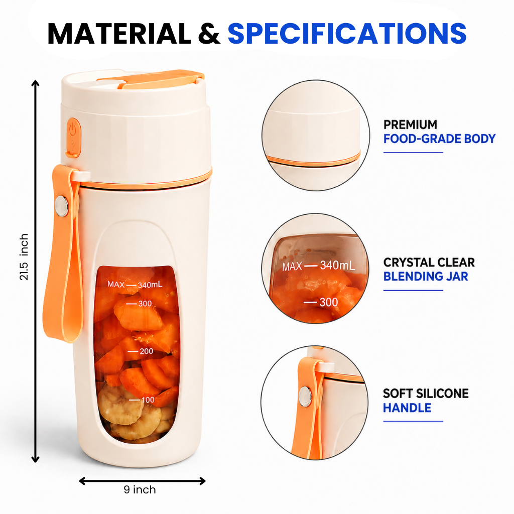 SnapBlend Portable Smoothie Blender- Orange