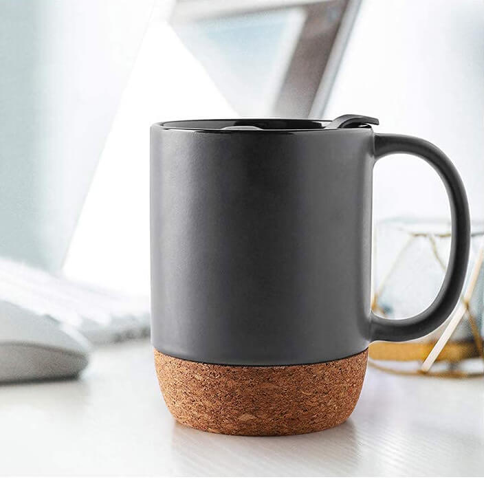 Classic Black Mug with Cork Base