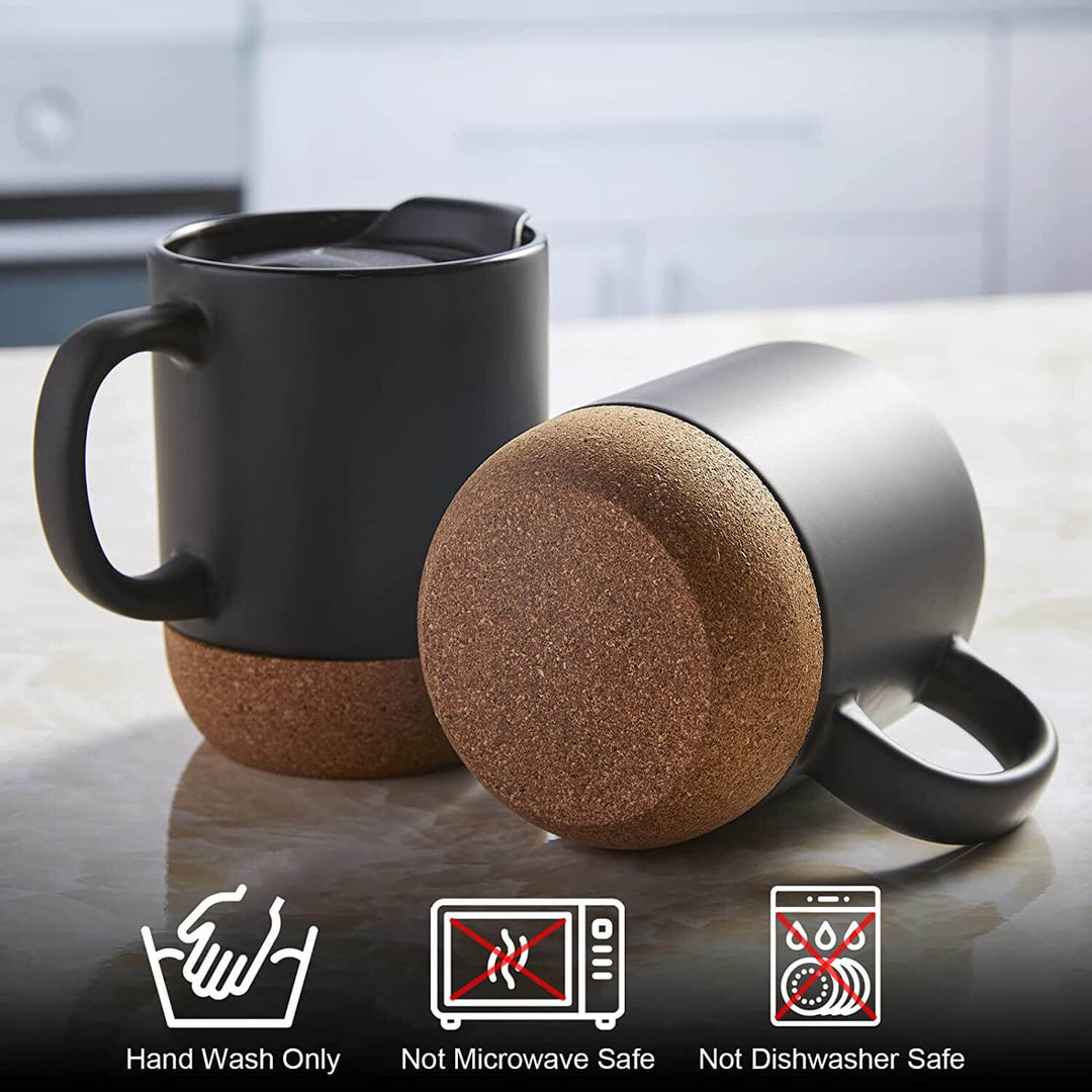 Classic Black Mug with Cork Base