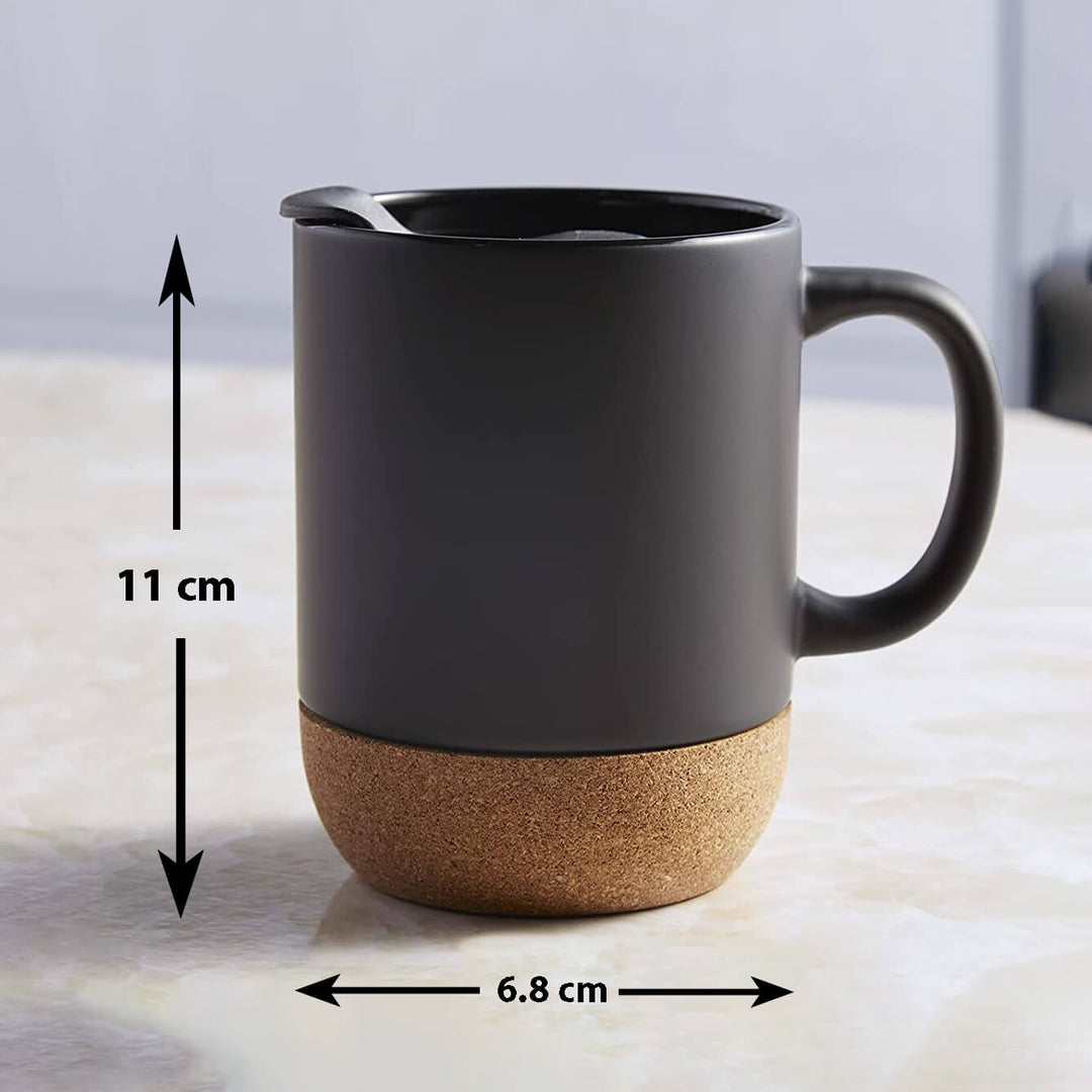 Classic Black Mug with Cork Base