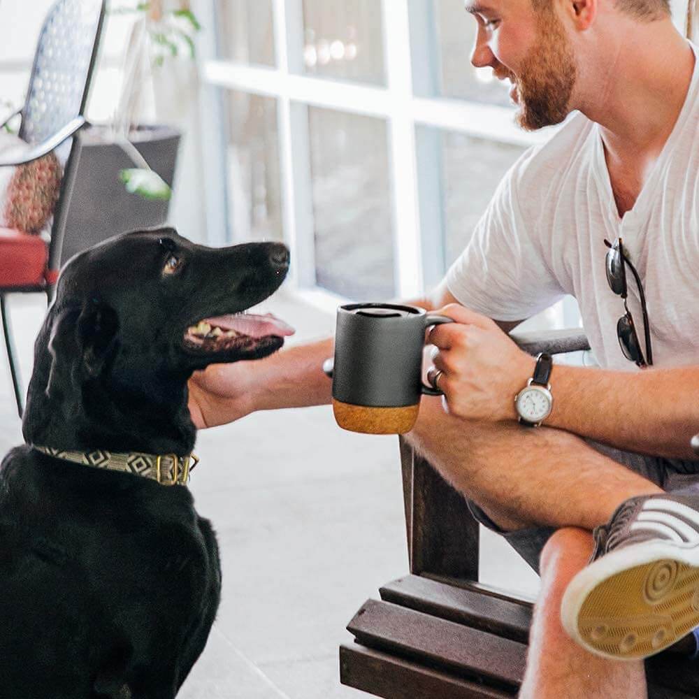 Classic Black Mug with Cork Base