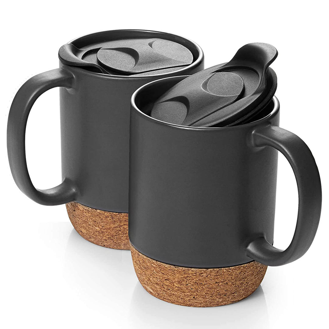 Classic Black Mug with Cork Base