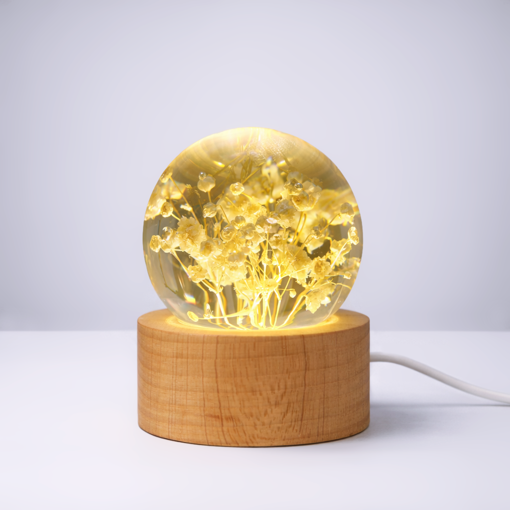 Immortal 3D Flower Crystal Lamp