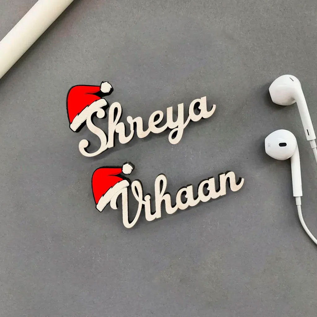 Personalised Christmas Wooden Name Fridge Magnets