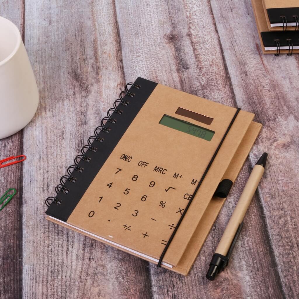 Notepad Diary With Solar Calculator And Pen