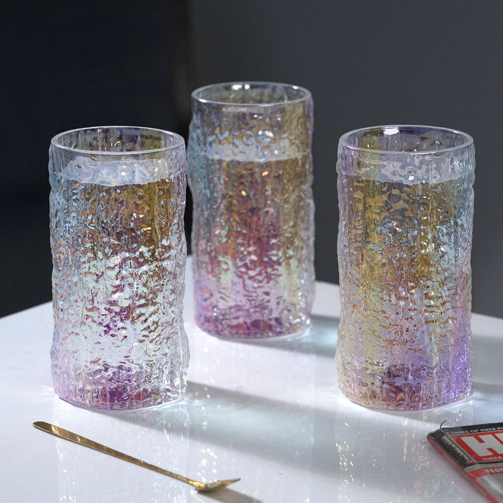 Holographic Bark Glasses - Set of 3