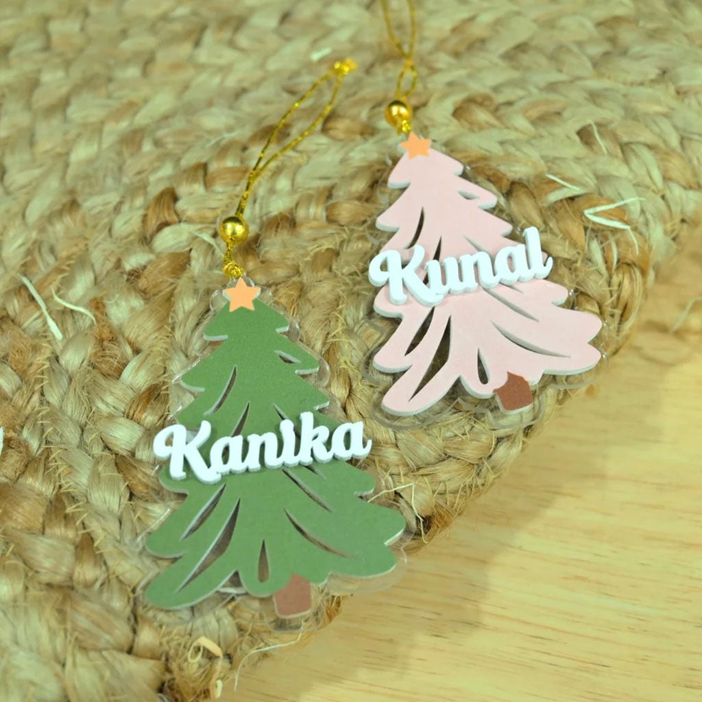 Personalised Christmas Tree Shaped Ornaments