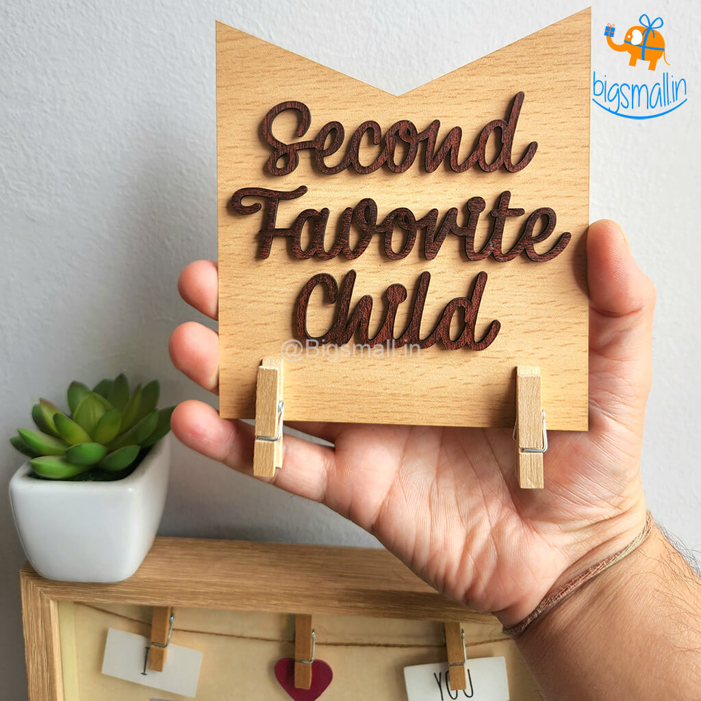 Second Favorite Child Wooden Magnet With Clips