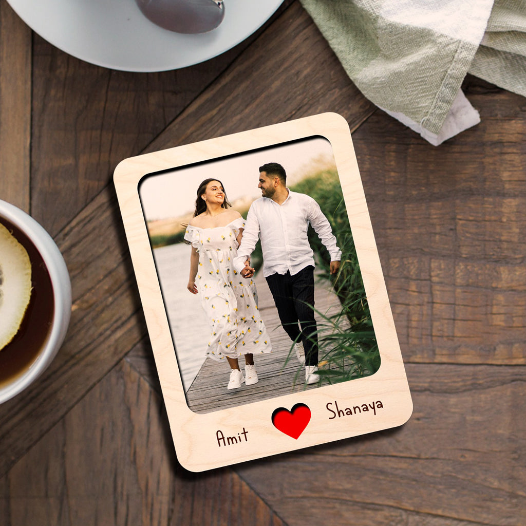 Personalized Couple Wooden Fridge Magnet