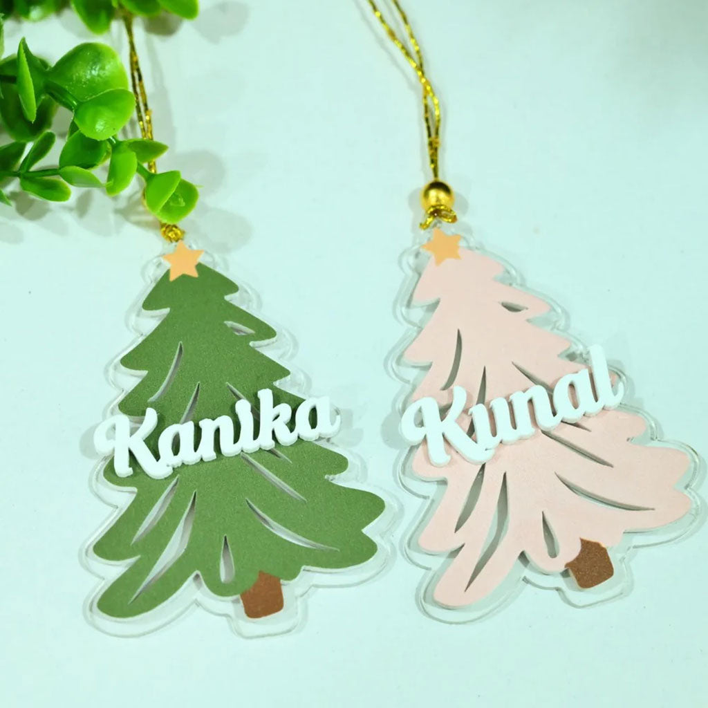 Personalised Christmas Tree Shaped Ornaments