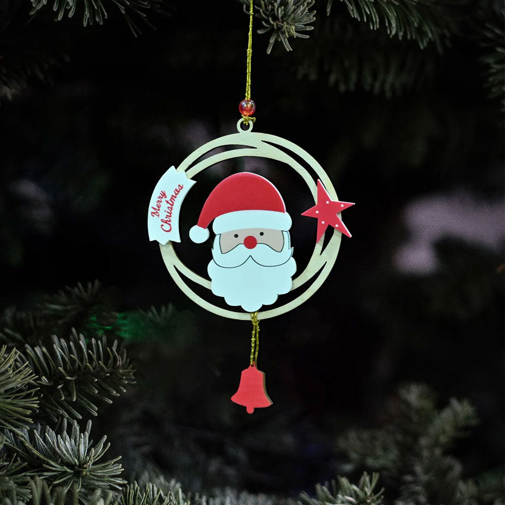 Santa Claus Wooden and Acrylic Ornament