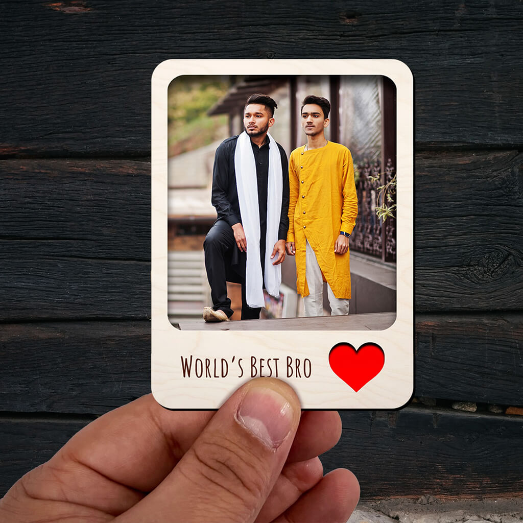 Personalized World's Best Brother Wooden Fridge Magnet