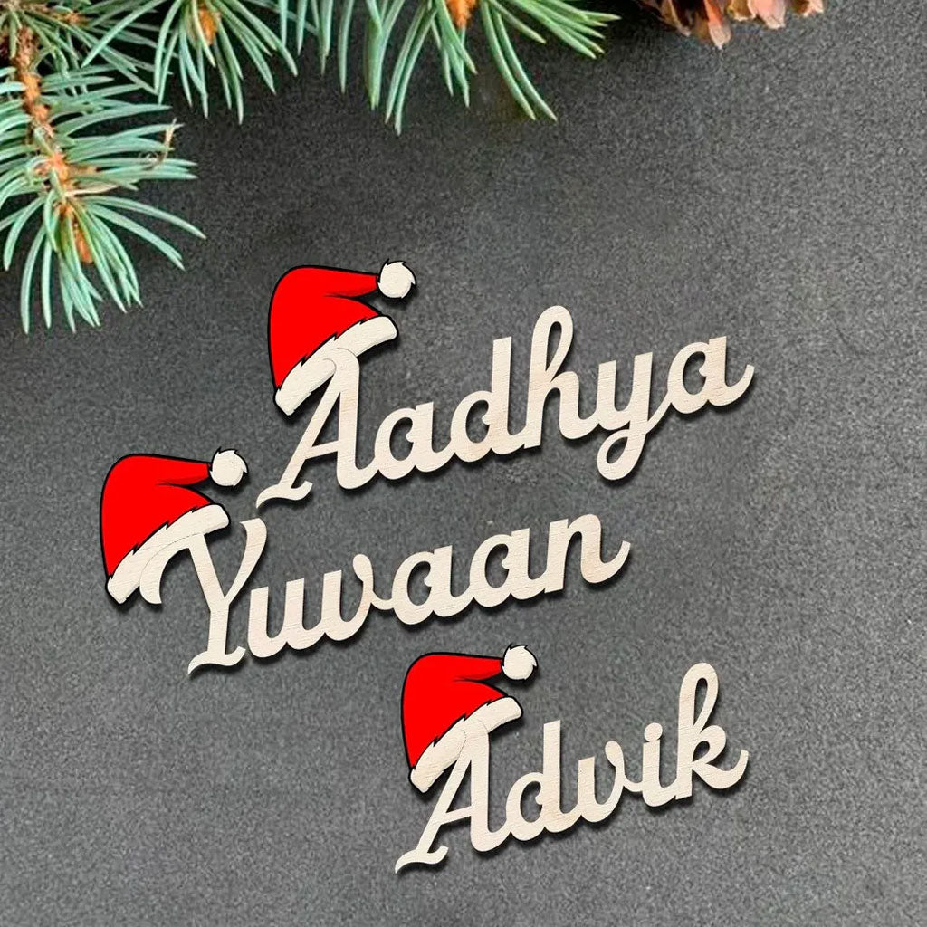 Personalised Christmas Wooden Name Fridge Magnets