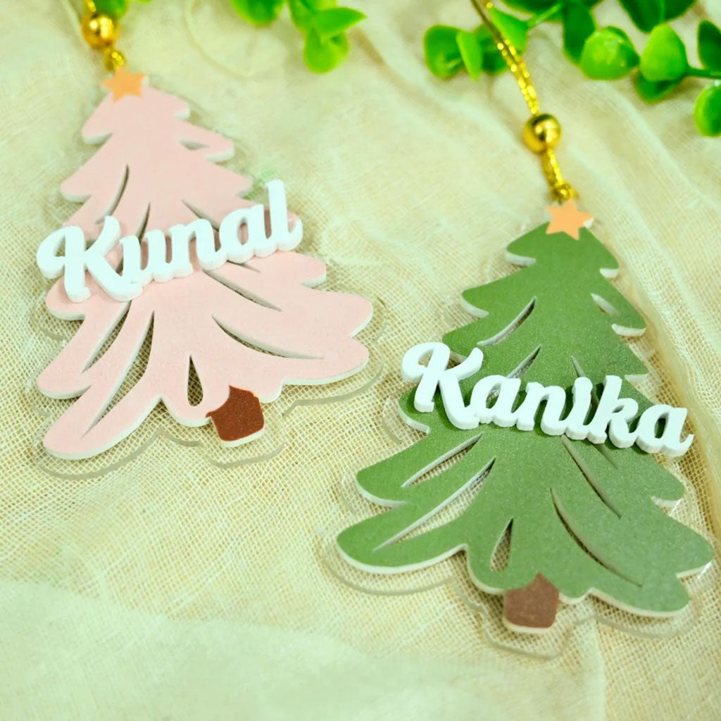 Personalised Christmas Tree Shaped Ornaments