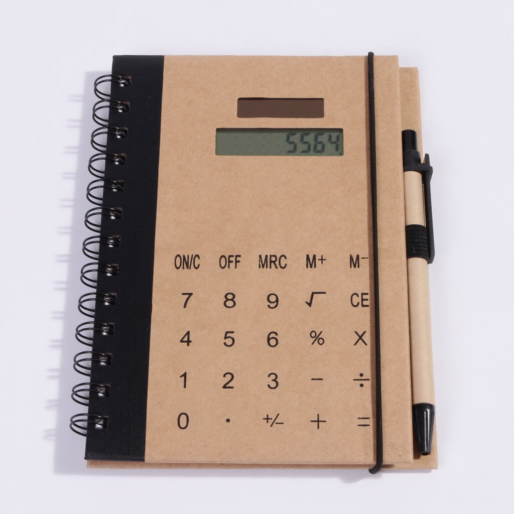 Notepad Diary With Solar Calculator And Pen