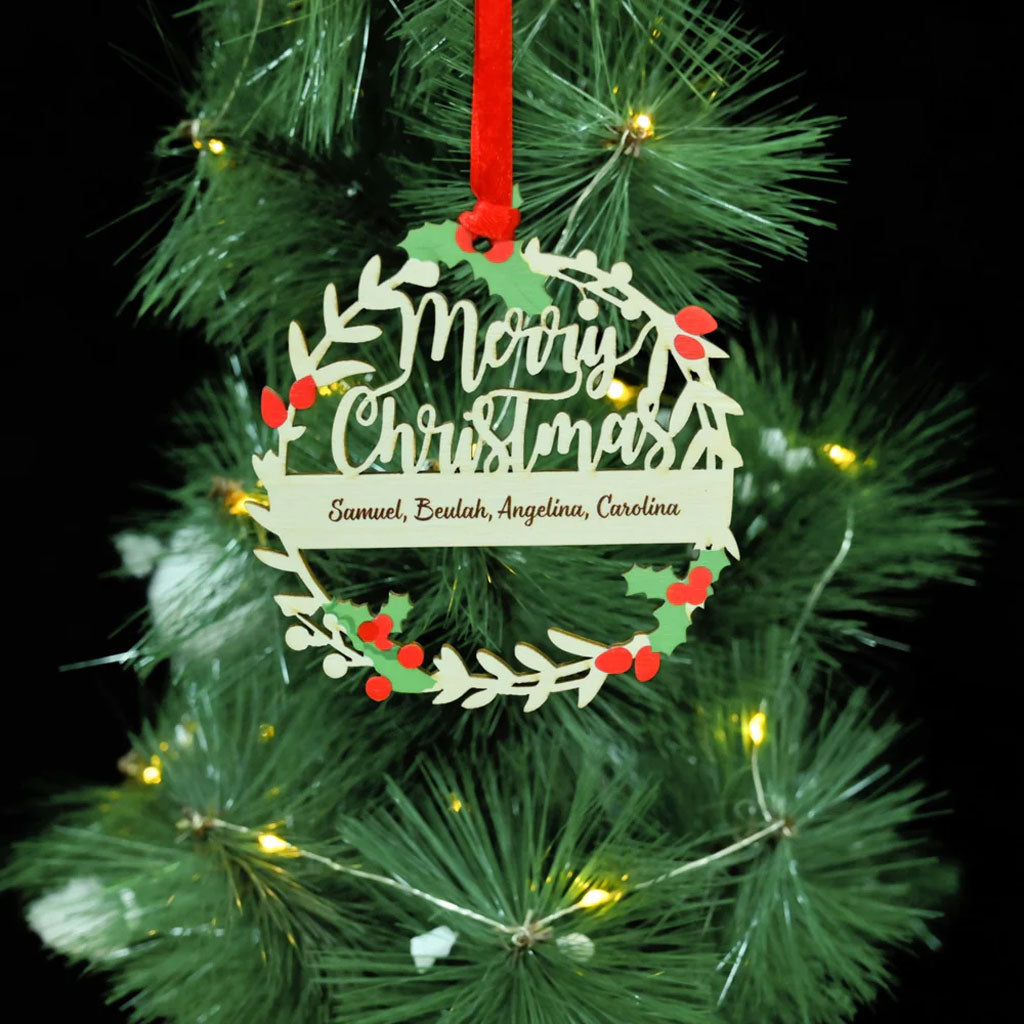 Personalised Wreath Christmas Decoration