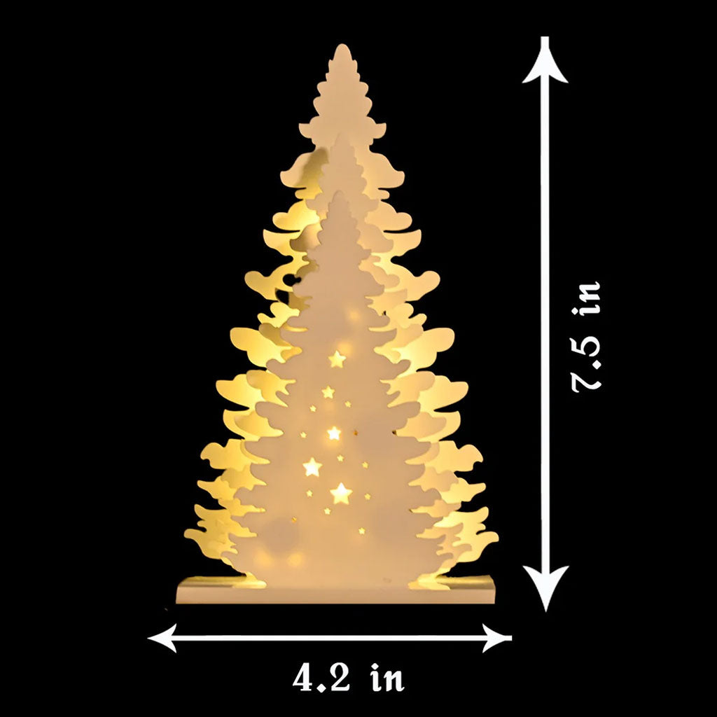 White Multi Layered Christmas Tree with Battery-Operated LED Lights