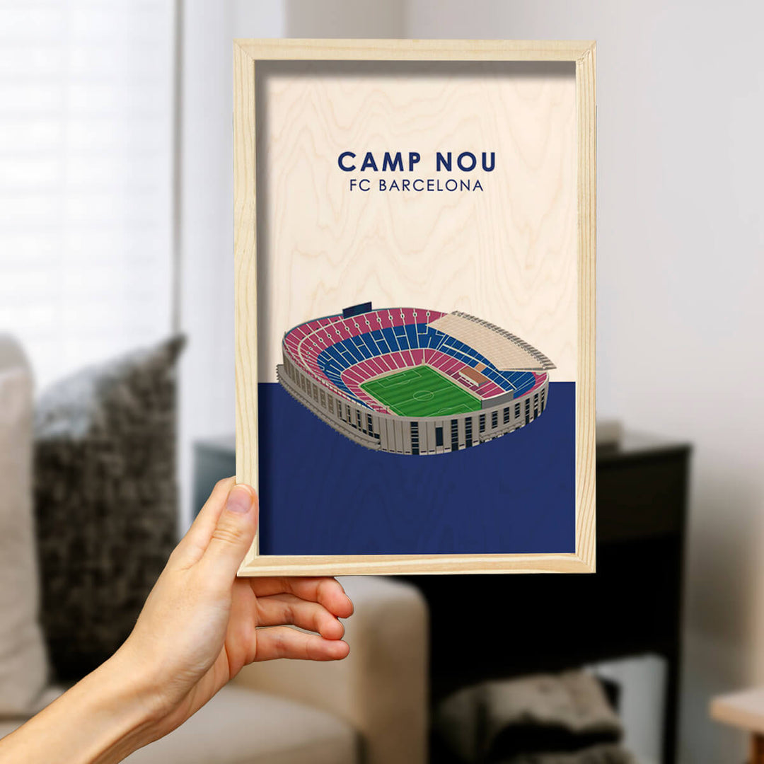 Barcelona Camp Nou Wooden Wall Art